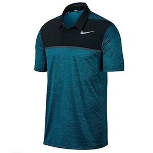 NIKE Tiger Woods Dry Blocked Golf Polo Shirt Swoosh Logo Blustery XXL Men’s NEW